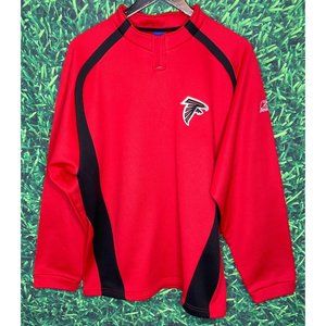 Atlanta Falcons ATL NFL Men’s Large Red Long Sleeve Pullover Fleece Lined Shirt